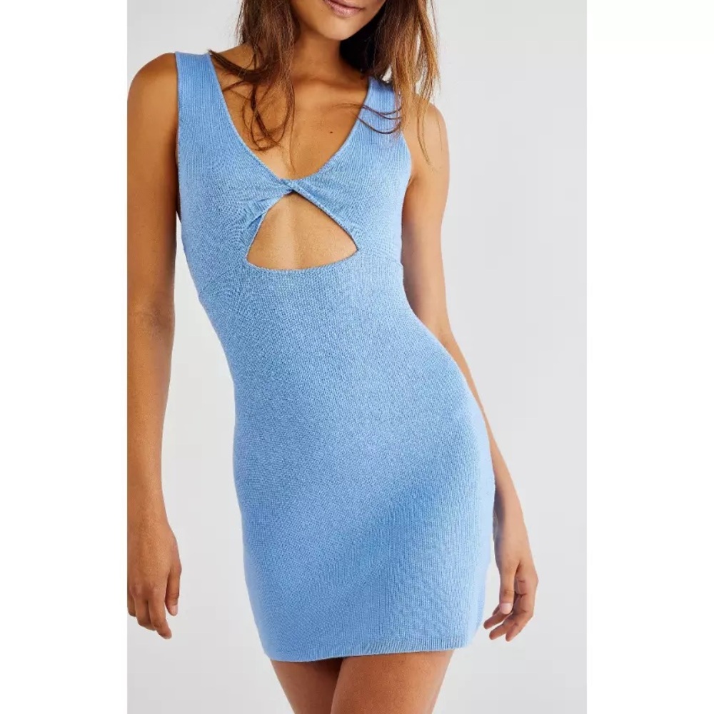 South Moon Under Stretchy Blue Cutout Mini Bodycon Dress